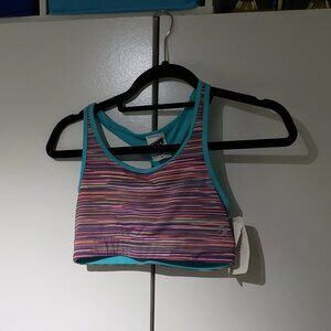 NWT Spring Space Dye/Scuba Blue Reversible Sports Bra Medium